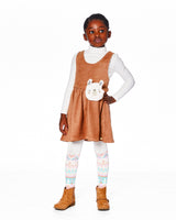 Stretch Suede Effect Jumper Light Pecan Brown With Llama Bag-1