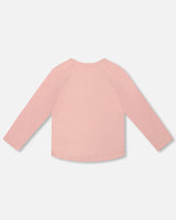 Organic Cotton T-Shirt Dusty Pink With Llama-3