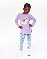 Super Soft Brushed Jersey Tunic Purple With Lama-1
