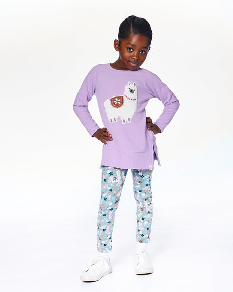 Super Soft Brushed Jersey Tunic Purple With Lama-1