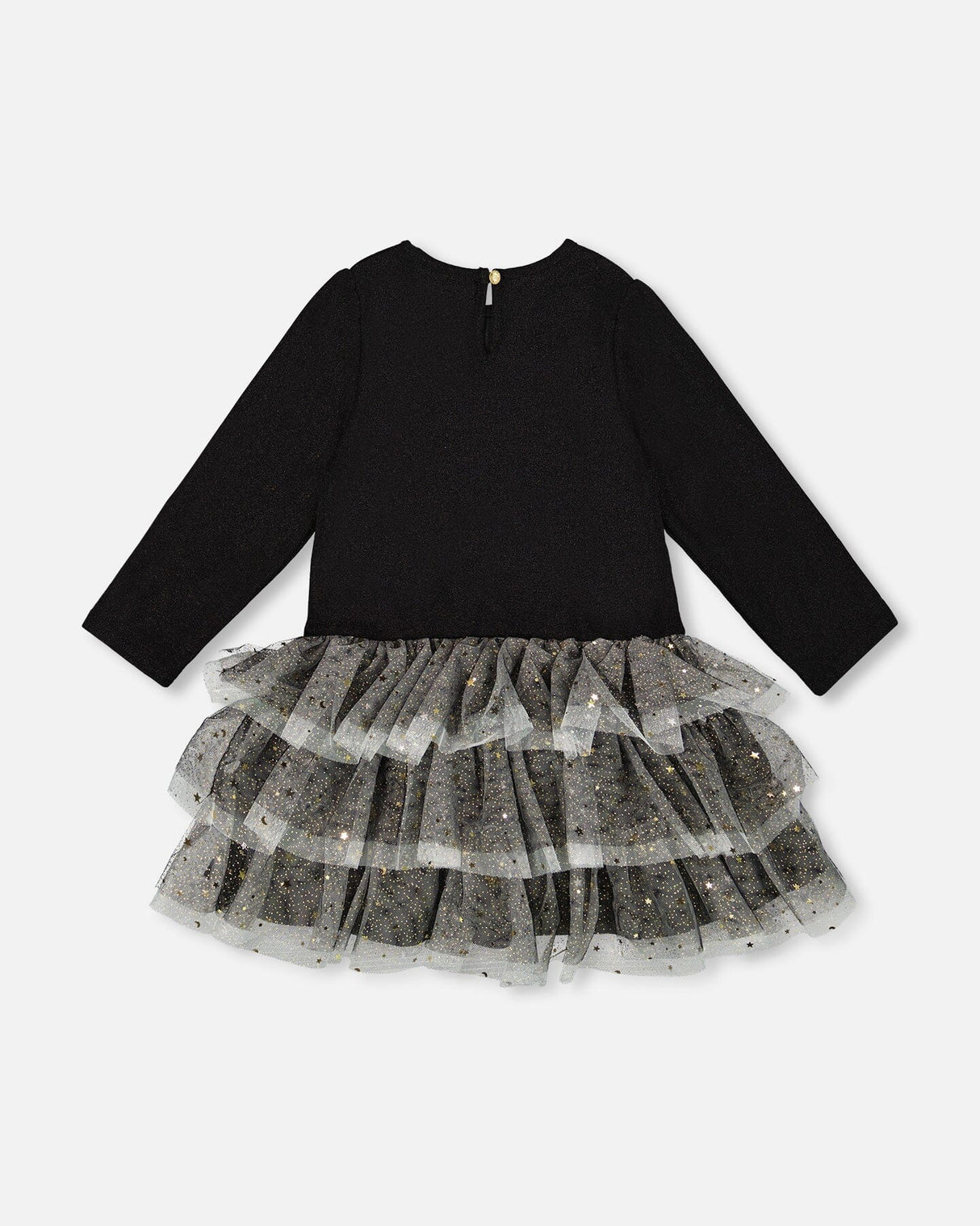Glittering Mesh Skirt Party Dress Black-2