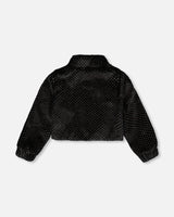 Fake Fur Short Jacket Black-1