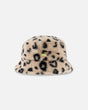 Printed Fake Fur Bucket Hat-0