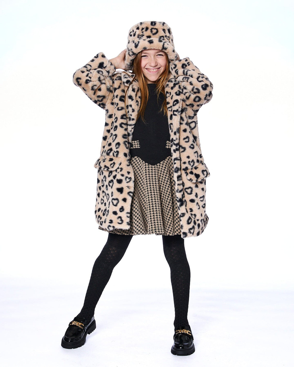 Printed Fake Fur Bucket Hat-2