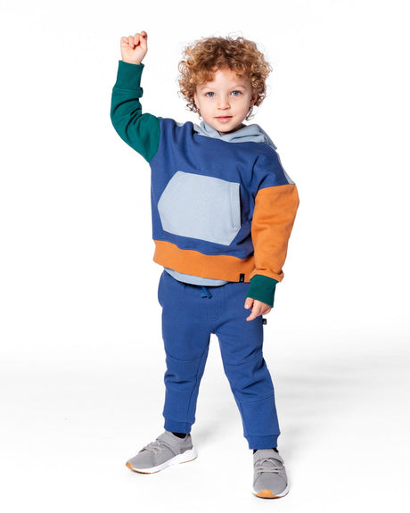 Fleece Sweatpants With Articulated Knees Blue-2