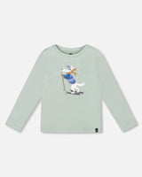 Long Sleeve Organic Cotton Jersey Tee Jade Green-0