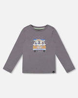 Long Sleeve Organic Cotton Jersey Tee Dark Gray-0