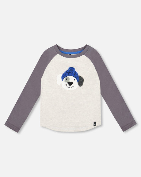 Raglan Sleeve Organic Cotton Jersey Tee Light Heather Gray-0