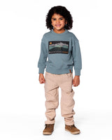 Animated Print French Terry Sweatshirt Sage Green-1