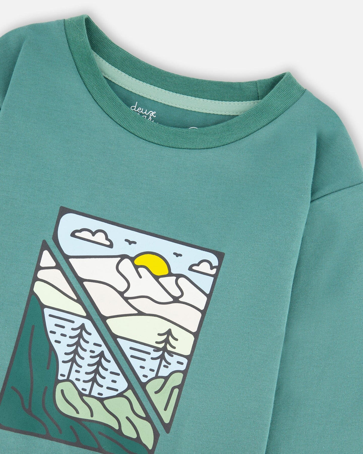 Long Sleeve Cotton Jersey Tee Shirt Sage Green-3