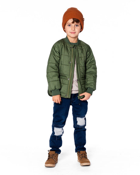 Quilted Mid-Season Jacket Khaki-1