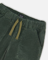 Stretch Corduroy Jogger Pants Forest Green-4