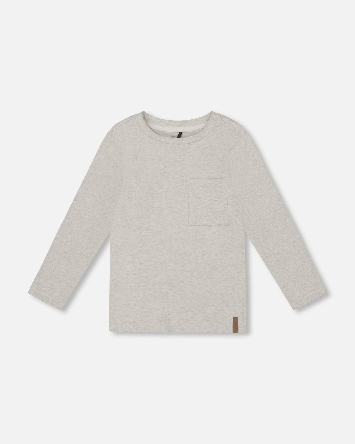 Organic Cotton Jersey Pocket T-Shirt Heather Beige Gray-0