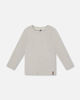Organic Cotton Jersey Pocket T-Shirt Heather Beige Gray-0