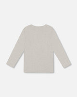 Organic Cotton Jersey Pocket T-Shirt Heather Beige Gray-2