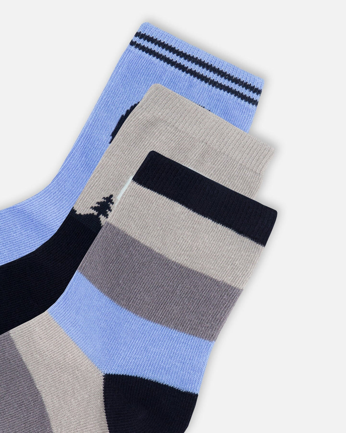 3-Pack Knit Socks Navy Blue-3