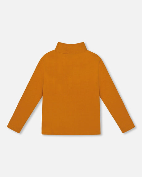 Super Soft Ribbed Mock Neck Top Golden Yellow-1