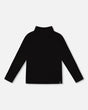 Super Soft Ribbed Mock Neck Top Black-0