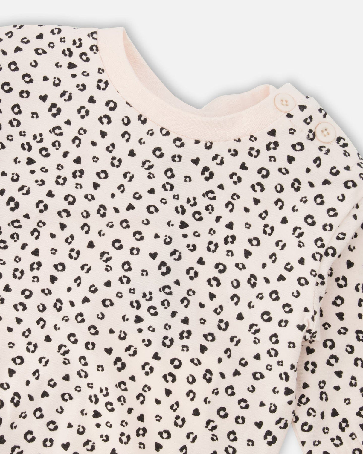 Organic Cotton Jersey Sweater And Pants Set Peach Animal Print-2