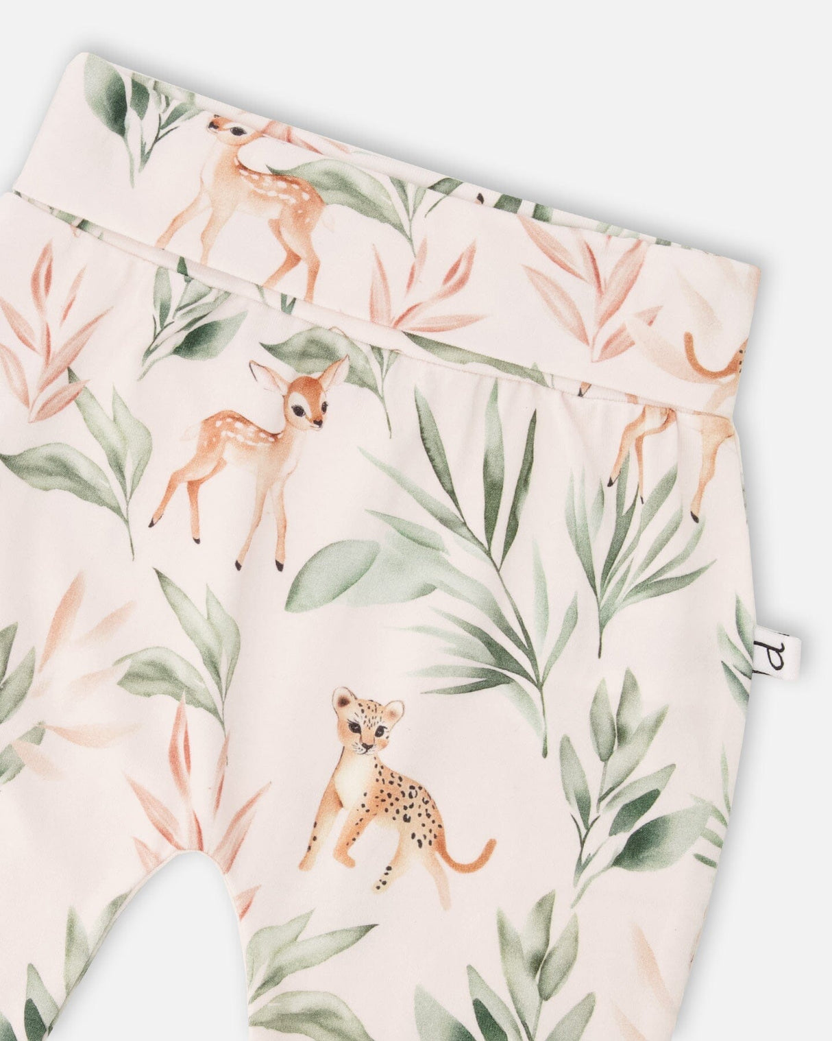 Organic Cotton Jersey Evolutive Pants Peach Deer Print-2