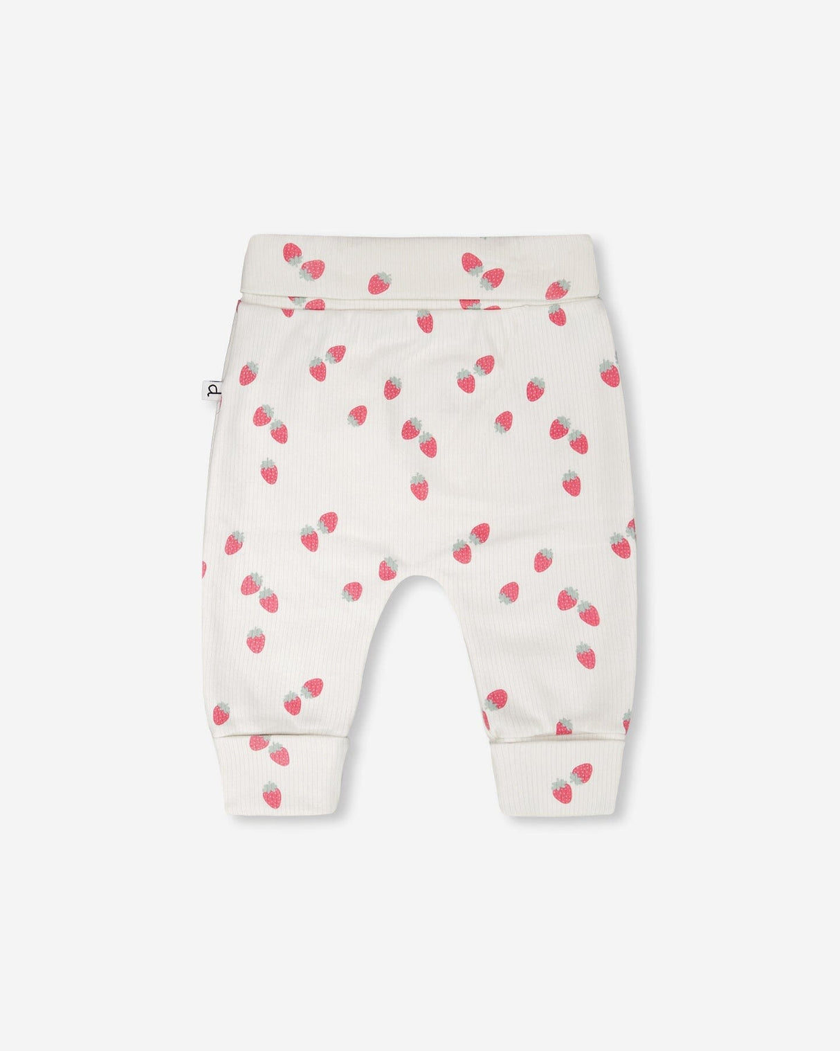 Cotton Jersey Evolutive Pants White Printed Strawberries-1