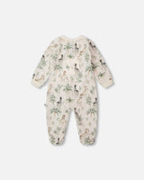 Organic Cotton Jersey One-Piece Pyjama Beige Zebra Print-2