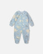 Organic Cotton Jersey One-Piece Pyjama Blue Turtle Print-0