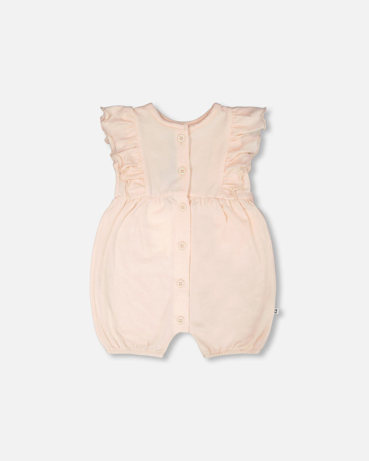 Organic Cotton Jersey Romper With Frills Peach-0
