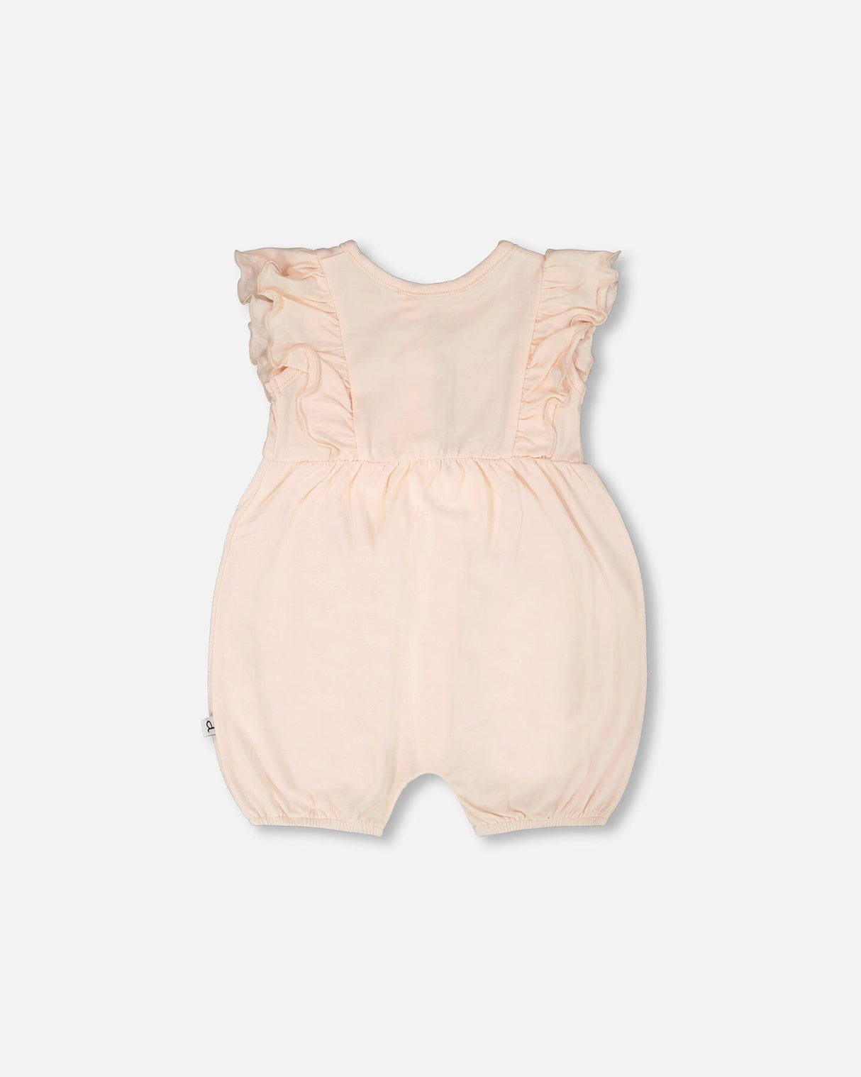 Organic Cotton Jersey Romper With Frills Peach-1