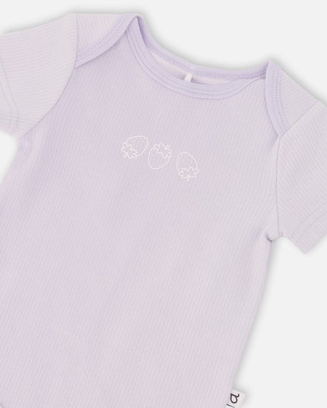 Evolutive Cotton Rib Jersey Onesie Lilac-3