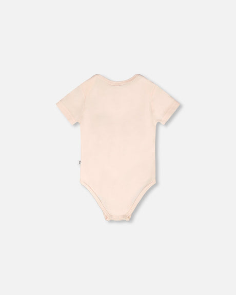 Evolutive Organic Cotton Jersey Onesie Peach-2