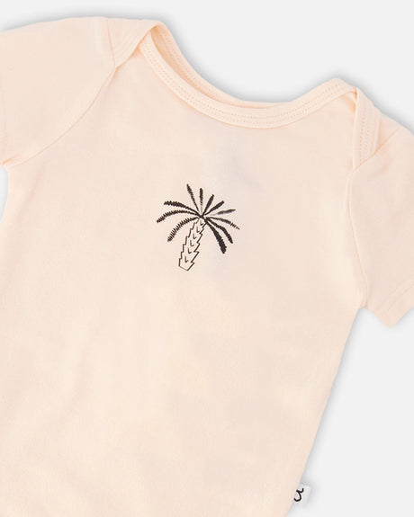 Evolutive Organic Cotton Jersey Onesie Peach-3