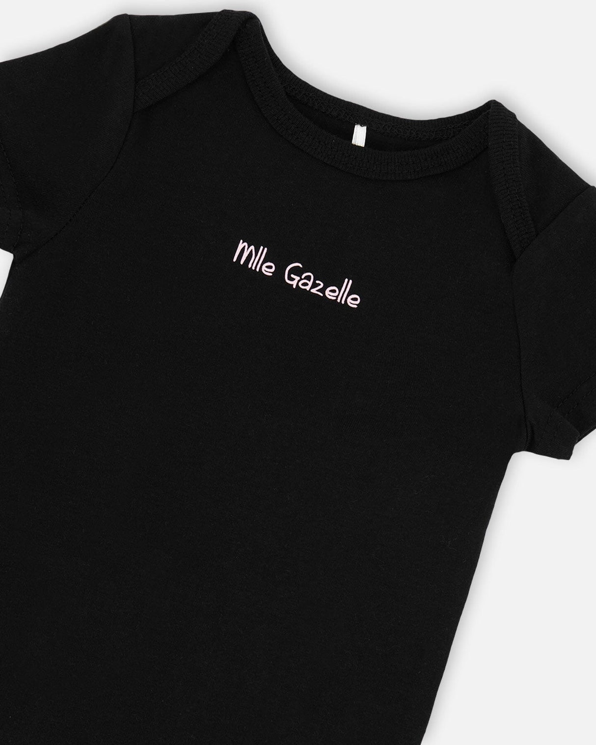 Evolutive Organic Cotton Jersey Onesie Black-3