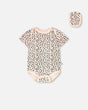 Evolutive Organic Cotton Jersey Onesie Peach Animal Print-0