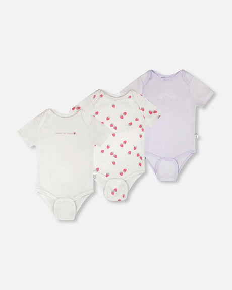 Evolutive Cotton Jersey 3 Pack Onesie White-0