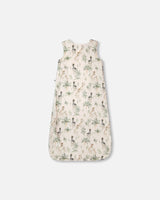 Organic Cotton Jersey Muslin Sleep Sack Beige Zebra Print-1