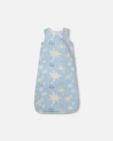 Cotton Jersey Muslin Sleep Sack Blue Turtle Print-0