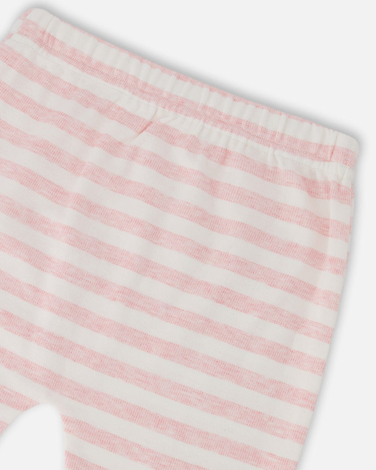 Cotton Jersey Top And Pants Set White And Pink Stripes-4