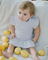 Cotton Rib Jersey Romper With Frill Lilac-1