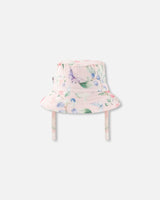 Cotton Muslin Hat Pink Printed Berries-1