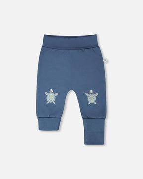 Organic Cotton Jersey Evolutive Pants Medium Blue-0