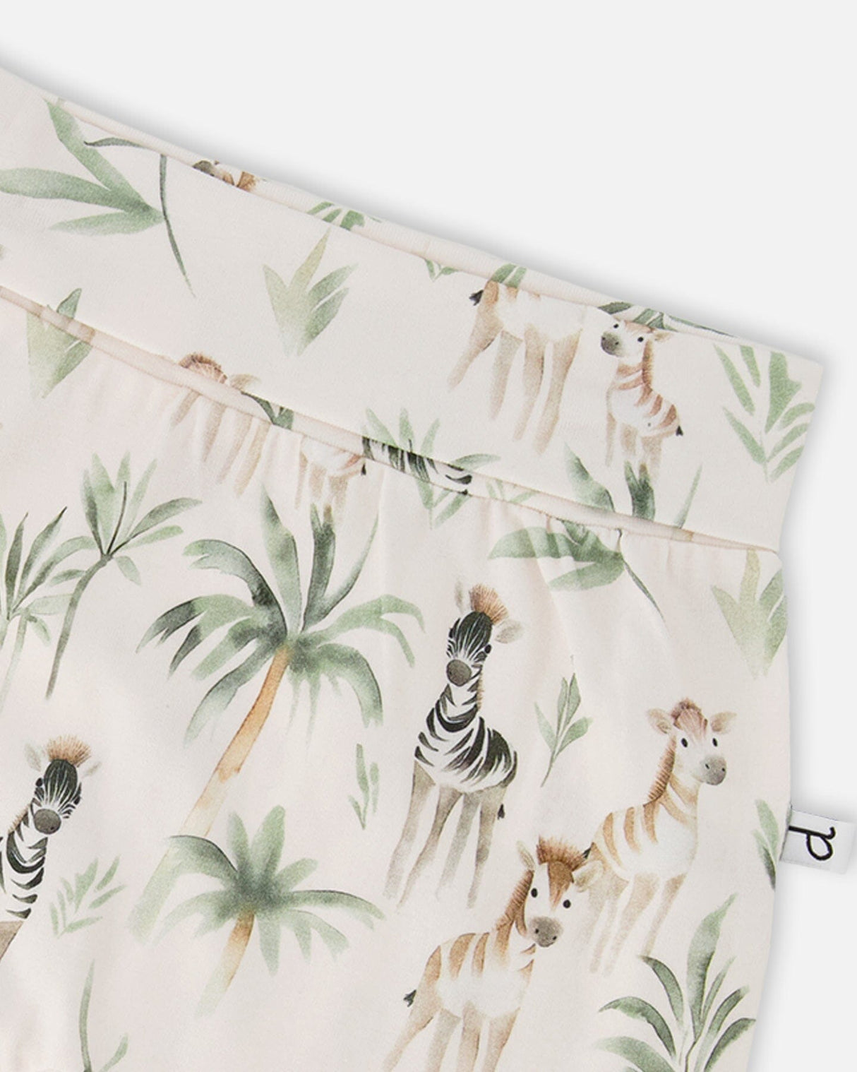 Organic Cotton Jersey Evolutive Pants Beige Zebra Print-2