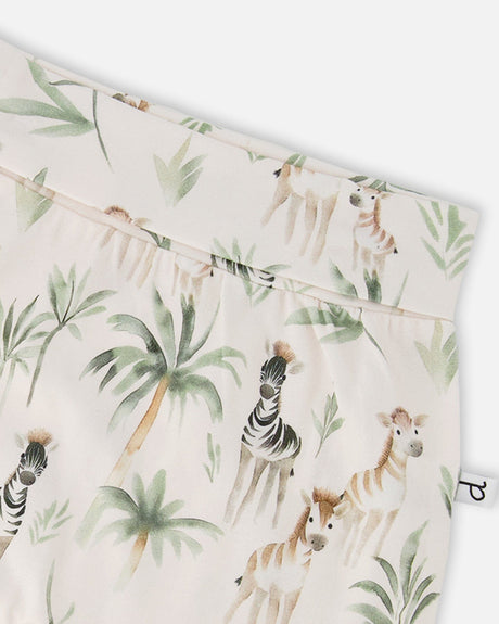 Organic Cotton Jersey Evolutive Pants Beige Zebra Print-2