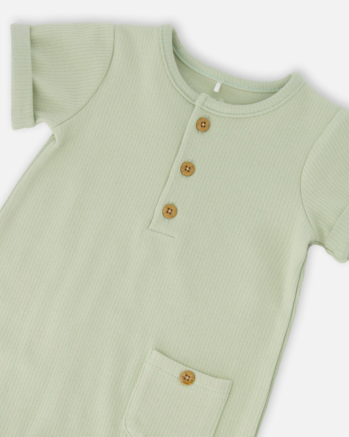 Cotton Rib Romper Sage Green-3