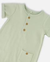 Cotton Rib Romper Sage Green-3