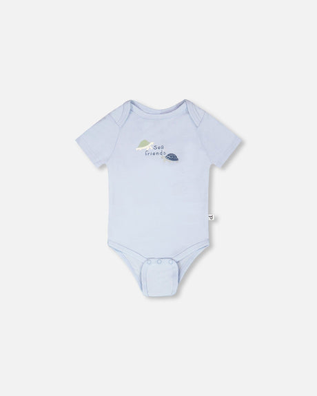 Evolutive Organic Cotton Jersey Onesie Sky Blue-1