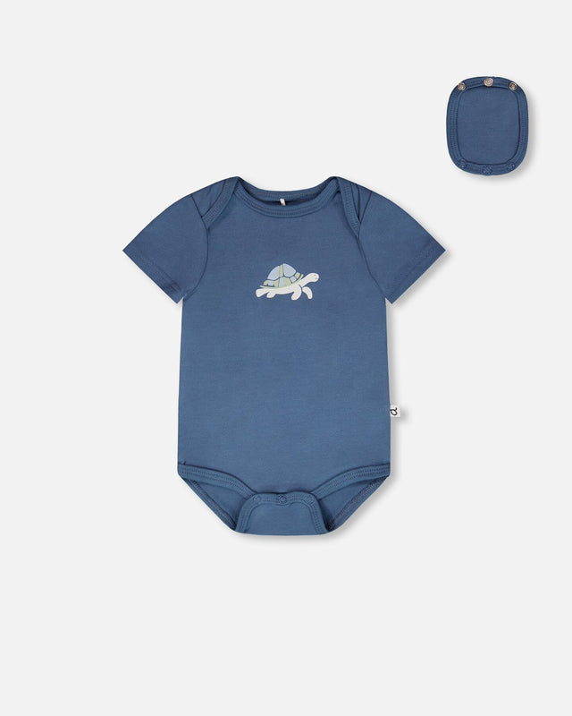 Evolutive Organic Cotton Jersey Onesie Medium Blue-0