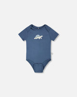 Evolutive Organic Cotton Jersey Onesie Medium Blue-1