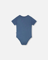 Evolutive Organic Cotton Jersey Onesie Medium Blue-2