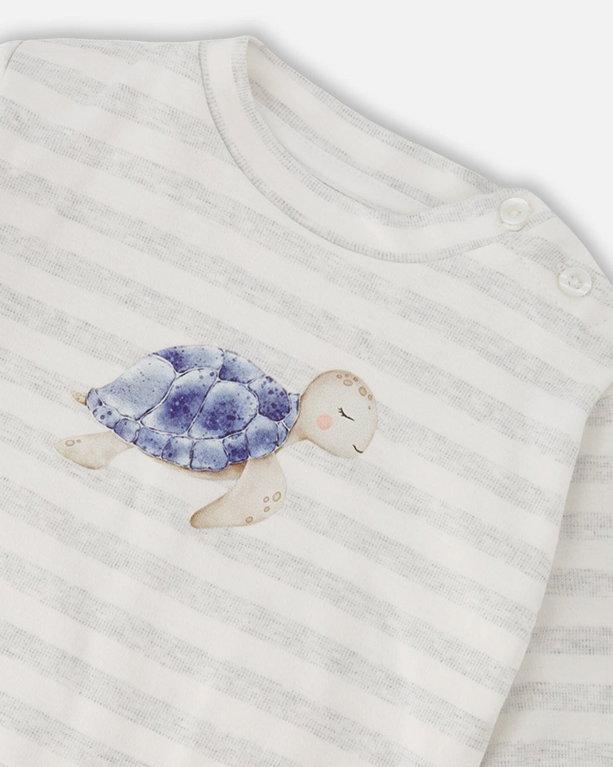 Soft Jersey Sweater And Pants Set White And Grey Stripes-3